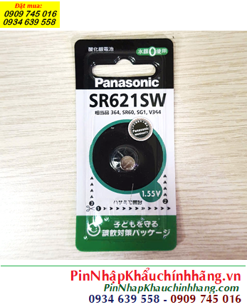 Panasonic SR621SW (Vỉ nội địa Nhật), Pin đồng hồ 1.5v Silver Oxide Panasonic SR621SW-Pin 364 (Xuất xứ NHẬT)